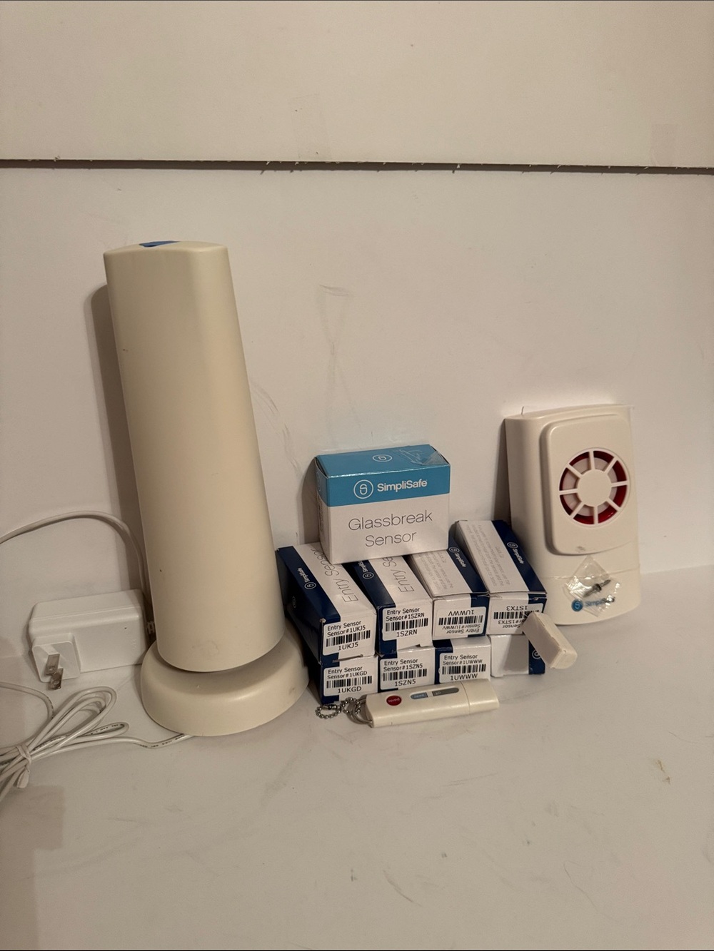 SimpliSafe assortment of entry sensors, glass break sensors and much more.
